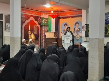 تجمع طلاب خواهران بلتستان پاکستان در حمایت از مردم فلسطین در قم